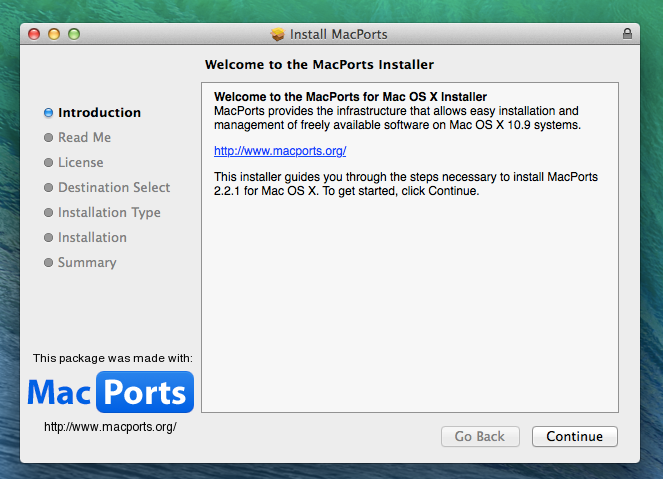 Instalasi MacPorts Dengan pkg installer